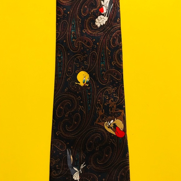 Vintage 90’s Looney Tunes Paisley Tie Bugs Bunny - Picture 3 of 7